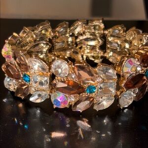 Elegant Gold mixed colour Crystal Bracelet